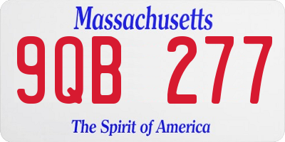 MA license plate 9QB277