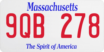 MA license plate 9QB278