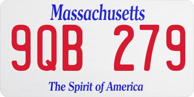 MA license plate 9QB279