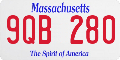 MA license plate 9QB280