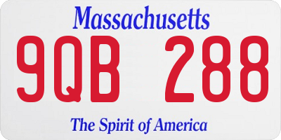 MA license plate 9QB288