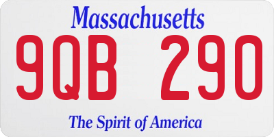 MA license plate 9QB290