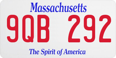 MA license plate 9QB292