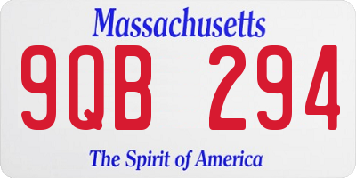 MA license plate 9QB294