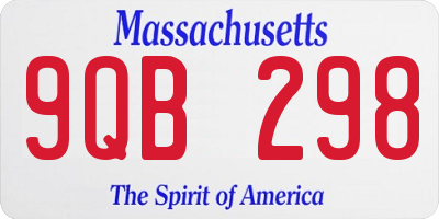 MA license plate 9QB298