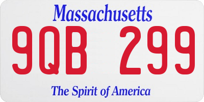 MA license plate 9QB299