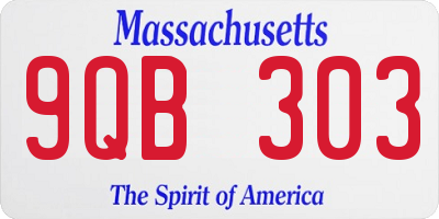 MA license plate 9QB303
