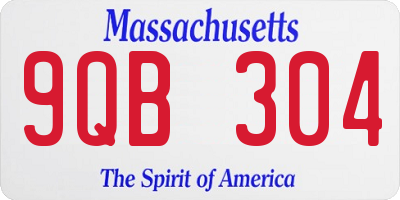MA license plate 9QB304