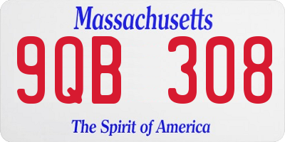 MA license plate 9QB308