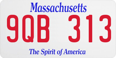 MA license plate 9QB313