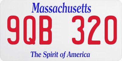 MA license plate 9QB320