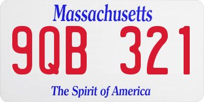 MA license plate 9QB321