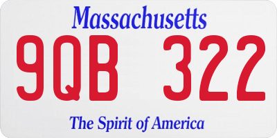 MA license plate 9QB322
