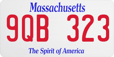 MA license plate 9QB323