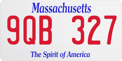 MA license plate 9QB327