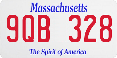 MA license plate 9QB328