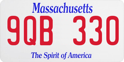 MA license plate 9QB330