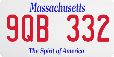 MA license plate 9QB332