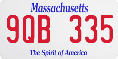 MA license plate 9QB335
