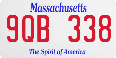 MA license plate 9QB338