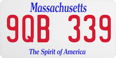 MA license plate 9QB339