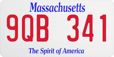 MA license plate 9QB341