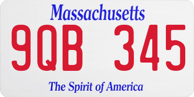MA license plate 9QB345
