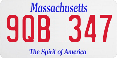 MA license plate 9QB347
