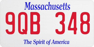 MA license plate 9QB348