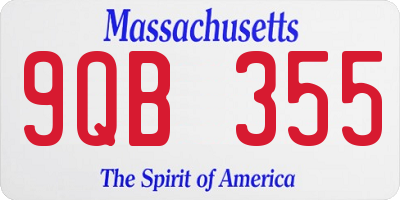 MA license plate 9QB355