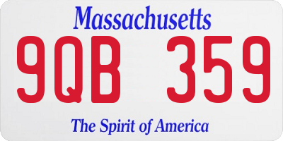 MA license plate 9QB359
