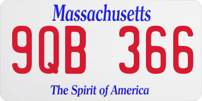MA license plate 9QB366