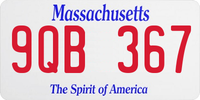 MA license plate 9QB367
