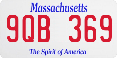 MA license plate 9QB369