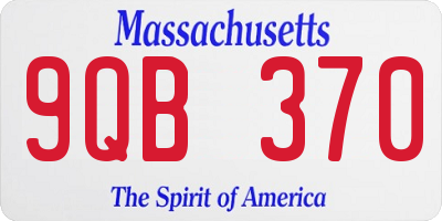 MA license plate 9QB370