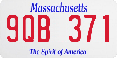 MA license plate 9QB371
