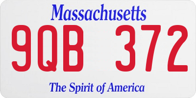 MA license plate 9QB372