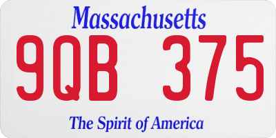 MA license plate 9QB375