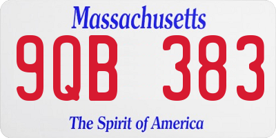 MA license plate 9QB383