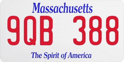 MA license plate 9QB388