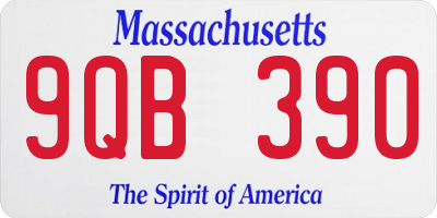 MA license plate 9QB390