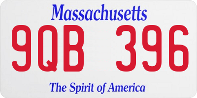 MA license plate 9QB396