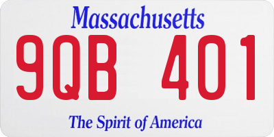 MA license plate 9QB401