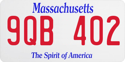 MA license plate 9QB402