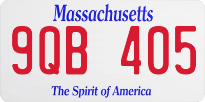 MA license plate 9QB405