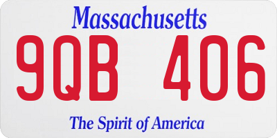 MA license plate 9QB406