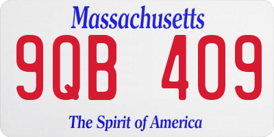 MA license plate 9QB409