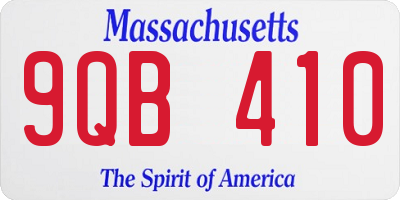 MA license plate 9QB410