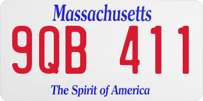 MA license plate 9QB411