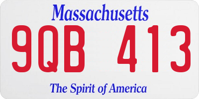MA license plate 9QB413